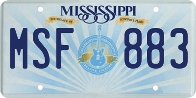 MS license plate MSF883