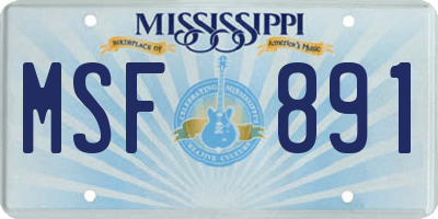 MS license plate MSF891