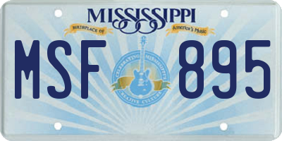 MS license plate MSF895