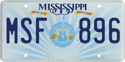 MS license plate MSF896