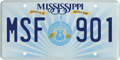 MS license plate MSF901