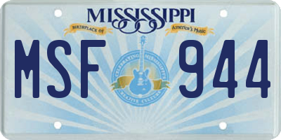 MS license plate MSF944