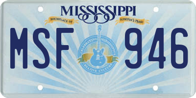 MS license plate MSF946