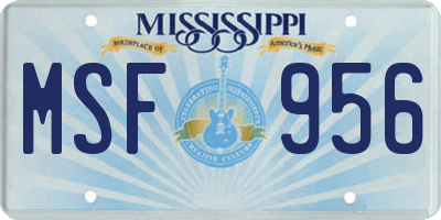MS license plate MSF956