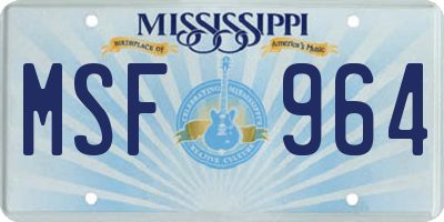 MS license plate MSF964