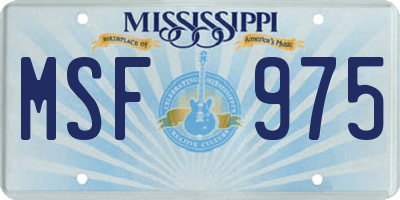 MS license plate MSF975