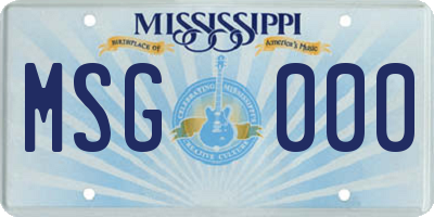 MS license plate MSG000
