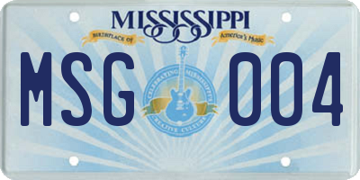 MS license plate MSG004