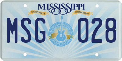 MS license plate MSG028