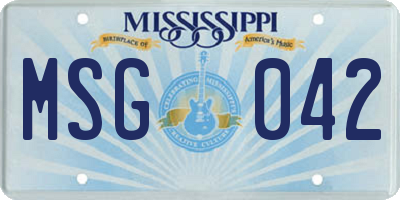 MS license plate MSG042
