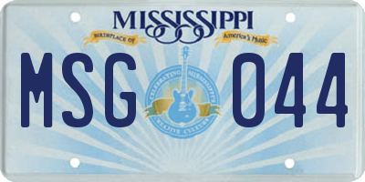 MS license plate MSG044