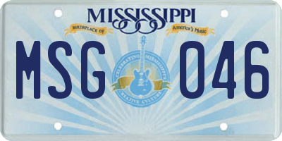 MS license plate MSG046