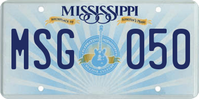 MS license plate MSG050
