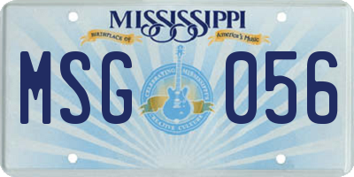 MS license plate MSG056