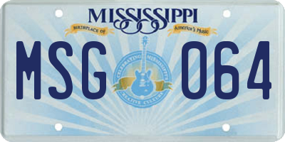 MS license plate MSG064