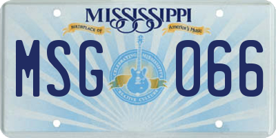 MS license plate MSG066