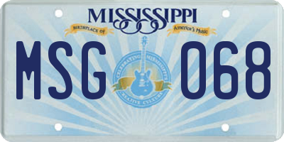 MS license plate MSG068