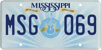 MS license plate MSG069
