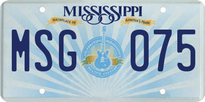 MS license plate MSG075