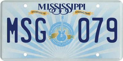 MS license plate MSG079