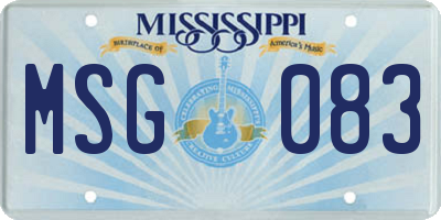 MS license plate MSG083