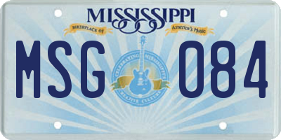 MS license plate MSG084