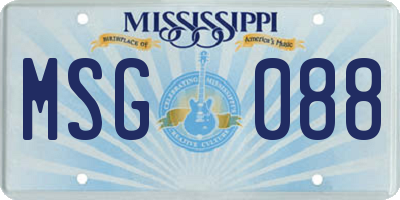 MS license plate MSG088