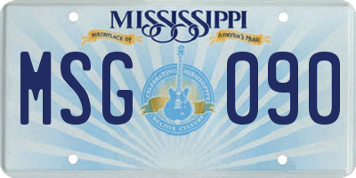 MS license plate MSG090