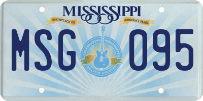 MS license plate MSG095