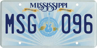 MS license plate MSG096