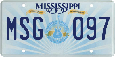 MS license plate MSG097