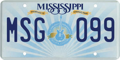 MS license plate MSG099