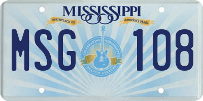 MS license plate MSG108
