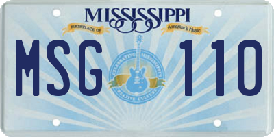 MS license plate MSG110
