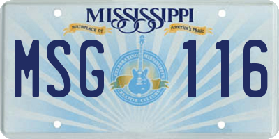 MS license plate MSG116