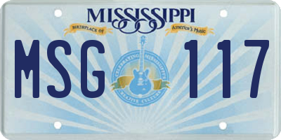 MS license plate MSG117
