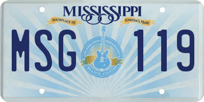 MS license plate MSG119