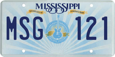MS license plate MSG121
