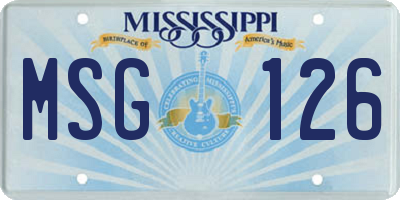 MS license plate MSG126