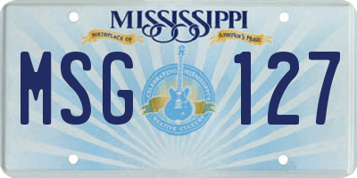 MS license plate MSG127