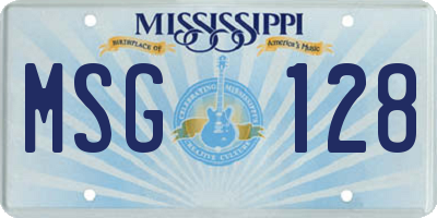 MS license plate MSG128