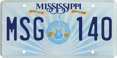 MS license plate MSG140