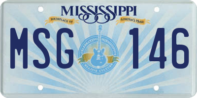 MS license plate MSG146
