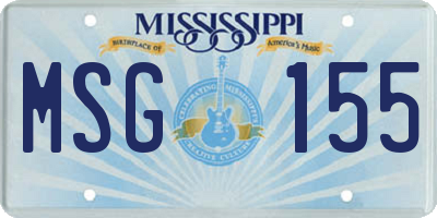 MS license plate MSG155