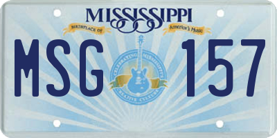 MS license plate MSG157