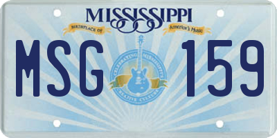 MS license plate MSG159