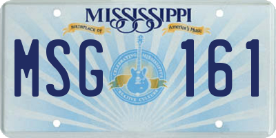 MS license plate MSG161
