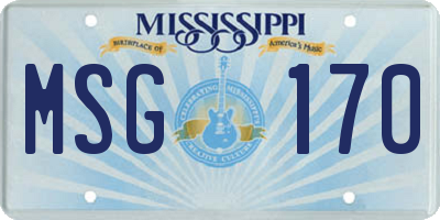 MS license plate MSG170
