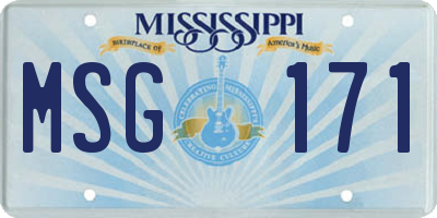 MS license plate MSG171