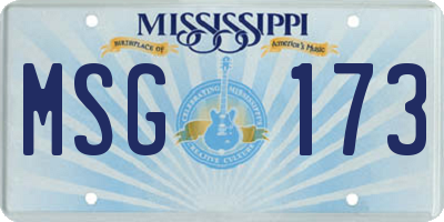 MS license plate MSG173